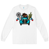 White texas truck Long Sleeve Tee - CowhideDigitalArt