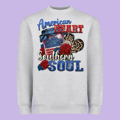 American Heart Southern Soul Heavyweight Sweatshirt Designed By Zillion Design Studio