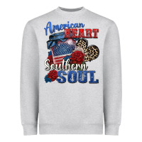 Heather Grey american heart southern soul Heavyweight Sweatshirt - Zillion Design Studio