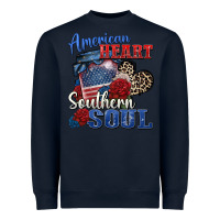 Navy american heart southern soul Heavyweight Sweatshirt - Zillion Design Studio