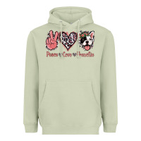 Matcha Peace Love French Bulldog Heavyweight Hoodie - Jasminsmagicworld