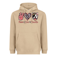 Mushroom Peace Love French Bulldog Heavyweight Hoodie - Jasminsmagicworld