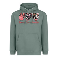 Peace Love French Bulldog Heavyweight Hoodie | Teevron