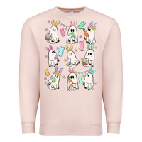 Pale Pink bunny ghost Premium Sweatshirt - MaliasSmallBusiness