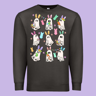 Bunny Ghost Premium Sweatshirt Designed By Maliassmallbusiness