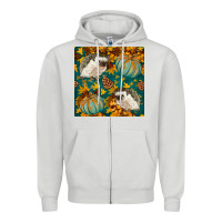 Dove Grey hedgehog and pumpkins seamless pattern Zipper Hoodie - BundleAndBundleShop