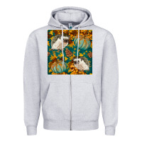 Heather Grey hedgehog and pumpkins seamless pattern Zipper Hoodie - BundleAndBundleShop