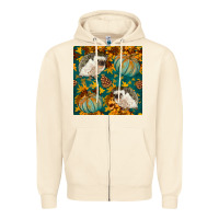 Sandshell hedgehog and pumpkins seamless pattern Zipper Hoodie - BundleAndBundleShop