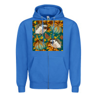 True Royal hedgehog and pumpkins seamless pattern Zipper Hoodie - BundleAndBundleShop