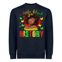 Navy a little black history with girl juneteenth Heavyweight Sweatshirt - texasbilliewilder