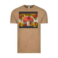 Vintage Coffee ladybug mushrooms Vintage Tee - BarkalooDesign