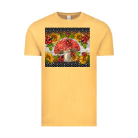 Vintage Mustard ladybug mushrooms Vintage Tee - BarkalooDesign