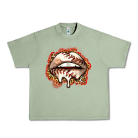 Oil Green baseball lips Urban Heavy Tee - Zillion Design Studio