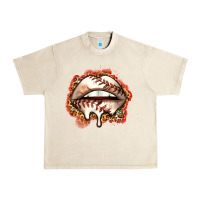 Sandshell baseball lips Urban Heavy Tee - Zillion Design Studio