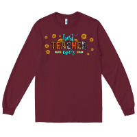 Burgundy best teacher ever 16oz libbey glass Long Sleeve Tee - HRA Design Shop