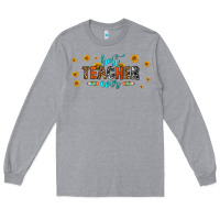 Heather Grey best teacher ever 16oz libbey glass Long Sleeve Tee - HRA Design Shop
