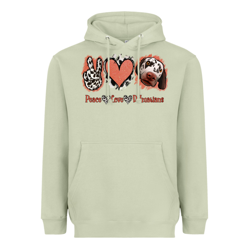 Peace Love Dalmatians Heavyweight Hoodie by Jasminsmagicworld | Teevron