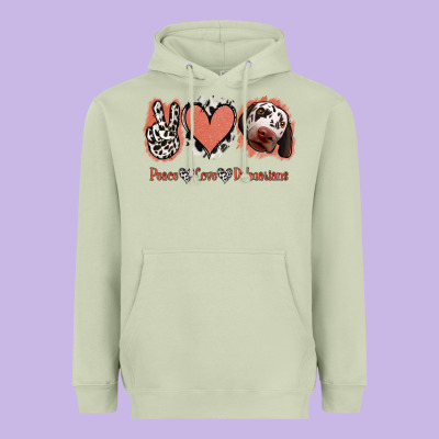 Peace Love Dalmatians Heavyweight Hoodie Designed By Jasminsmagicworld