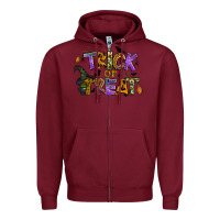 Burgundy trick or treat Zipper Hoodie - BundleAndBundleShop