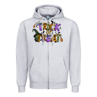 Heather Grey trick or treat Zipper Hoodie - BundleAndBundleShop