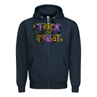 Navy trick or treat Zipper Hoodie - BundleAndBundleShop