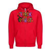 Red trick or treat Zipper Hoodie - BundleAndBundleShop