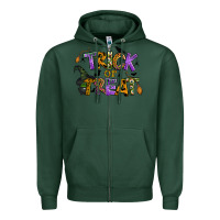 Sports Green trick or treat Zipper Hoodie - BundleAndBundleShop