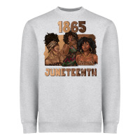 Heather Grey 1865 juneteenth melanin with afro Heavyweight Sweatshirt - texasbilliewilder