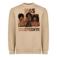 1865 Juneteenth Melanin With Afro Heavyweight Sweatshirt | Teevron
