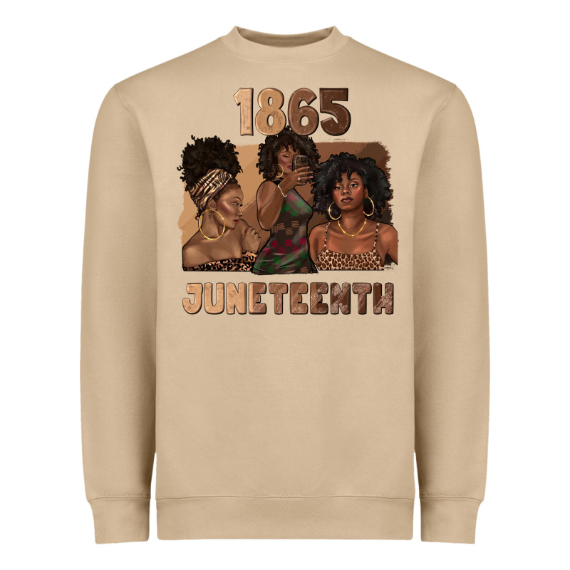 1865 Juneteenth Melanin With Afro Heavyweight Sweatshirt by texasbilliewilder | Teevron