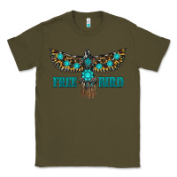 Army Green turquoise freebird Classic Tee - RanaPortraitStore