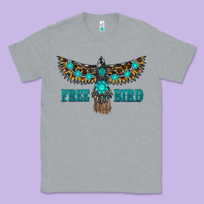 Turquoise Freebird Classic Tee Designed By Ranaportraitstore