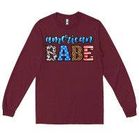 Burgundy american babe Long Sleeve Tee - HRA Design Shop