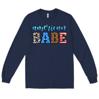 Navy american babe Long Sleeve Tee - HRA Design Shop