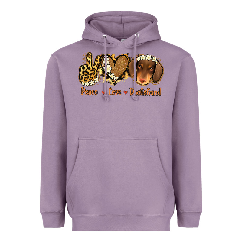 Peace Love Dachshund Heavyweight Hoodie by Jasminsmagicworld | Teevron