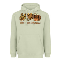 Matcha Peace Love Dachshund Heavyweight Hoodie - Jasminsmagicworld