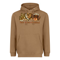 Toasted Coconut Peace Love Dachshund Heavyweight Hoodie - Jasminsmagicworld