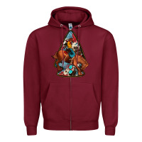 Burgundy arrowhead rodeo Zipper Hoodie - JahusDesignShop