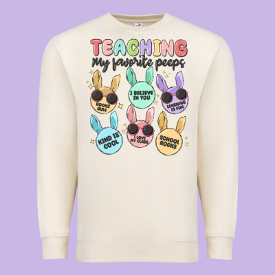 Teahing My Favorite Peeps Malia Premium Sweatshirt Designed By Maliassmallbusiness