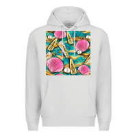 Dove Grey hair clasp and sea shells with leopard beach seamless pattern bbs Premium Hoodie - BundleAndBundleShop