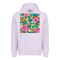 Lilac hair clasp and sea shells with leopard beach seamless pattern bbs Premium Hoodie - BundleAndBundleShop