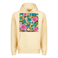 Pina Colada hair clasp and sea shells with leopard beach seamless pattern bbs Premium Hoodie - BundleAndBundleShop