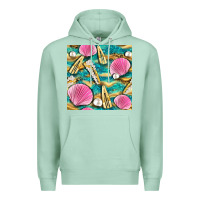Seafoam hair clasp and sea shells with leopard beach seamless pattern bbs Premium Hoodie - BundleAndBundleShop