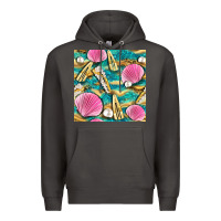 Smoke hair clasp and sea shells with leopard beach seamless pattern bbs Premium Hoodie - BundleAndBundleShop