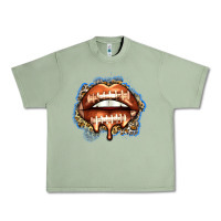 Oil Green american football lips Urban Heavy Tee - Zillion Design Studio