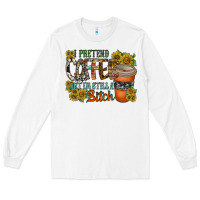 White coffee Long Sleeve Tee - RacoonDesign