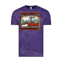 Cloud Purple Christmas farm and truck Vintage Tee - RanaPortraitStore