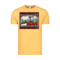 Vintage Mustard Christmas farm and truck Vintage Tee - RanaPortraitStore