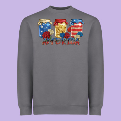 America Mason Jar Heavyweight Sweatshirt Designed By Zillion Design Studio