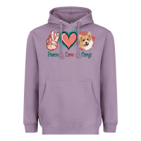 Peace Love Corgi Heavyweight Hoodie | Teevron